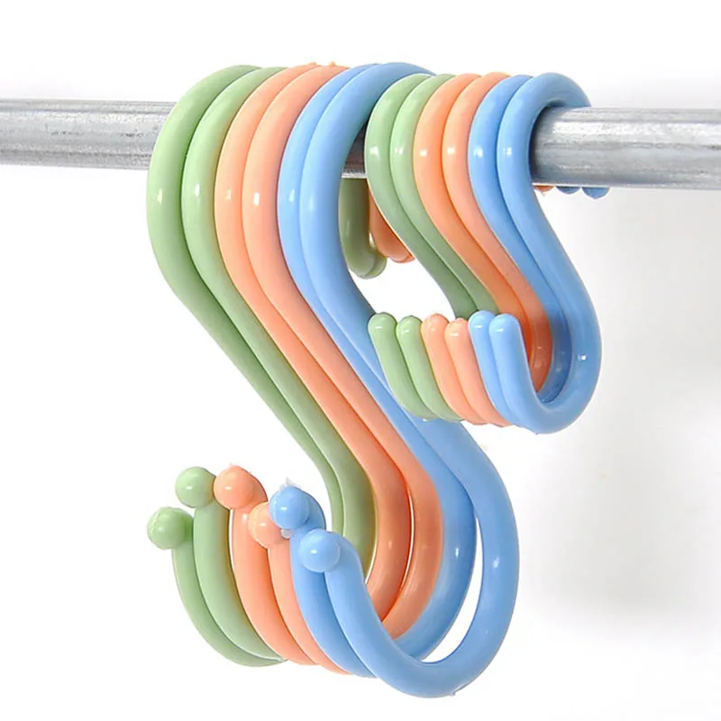 Kitchen Hooks Plastic Portable S Shape Clothing Rack Durable Home Organizer Baby Stroller Hanger Multi-purpose 4Pcs/8Pcs