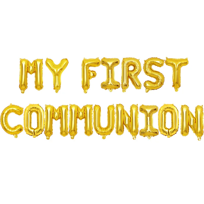 1 набор 16 дюймов золотой серебряный испанский Mi Primera Comunion фольгированные шары для