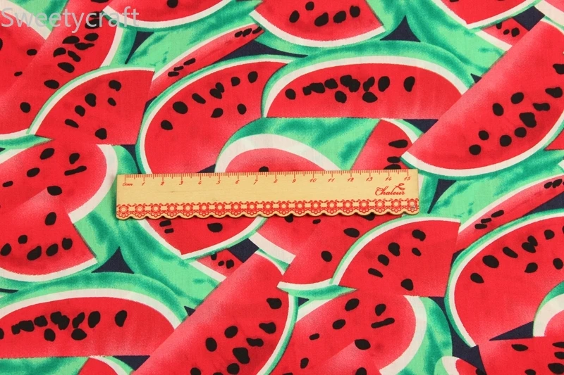 140x50 см Плотная хлопковая ткань поплин арбуз принты Швейные стеганые ткани в