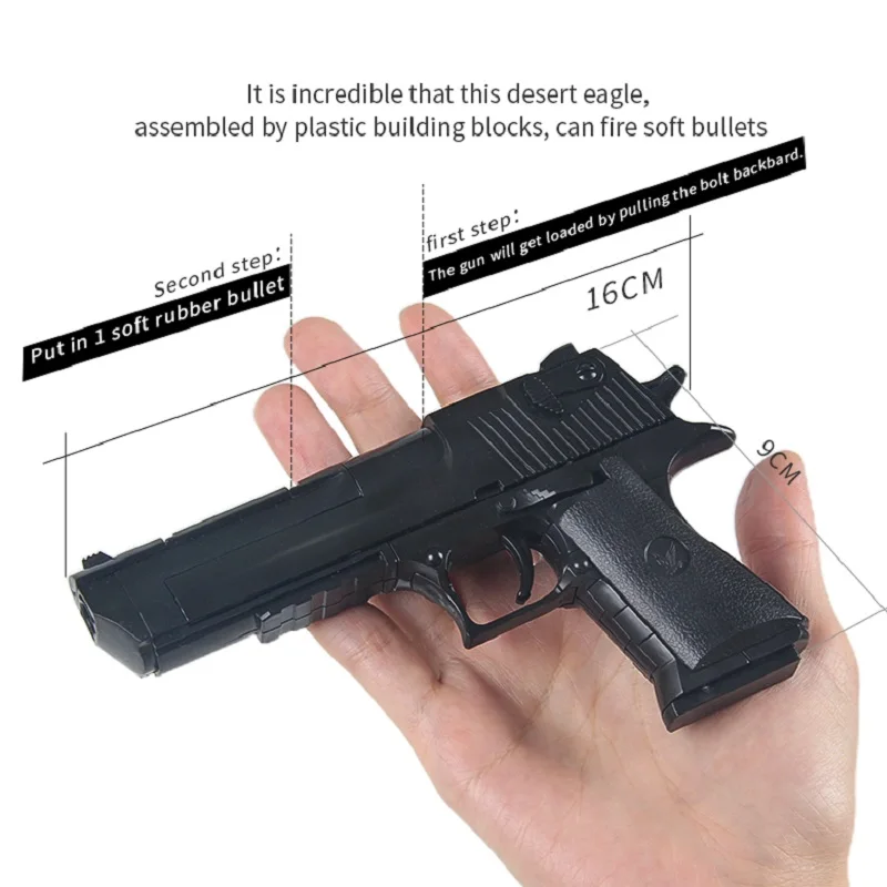 Kids toys DIY building blocks weapon Desert Eagle and BERETTA Revolver wtih bullet plastic pistol model | Игрушки и хобби