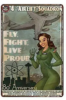 

Tin Sign Fly Fight Live Proud Poster Retro Street Garage Family Cafe Wall Decoration Metal Tin Sign 8x12inch Best Gift