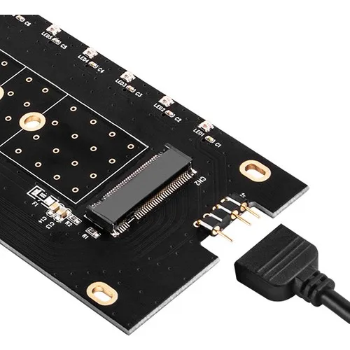 SilverStone ECM24 2388ARGB PCI-E(4X) - M.2 SSD Converter 2388ARGB Adreslenebilir LED 'S, passive Reefer (SST-ECM24-ARGB)