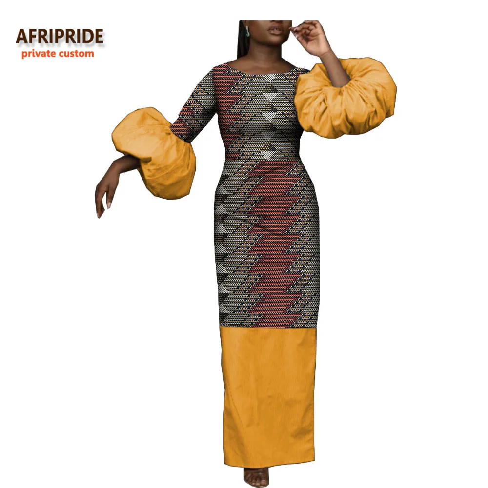 Осенняя одежда в африканском стиле прямое женское платье AFRIPRIDE с длинным рукавом