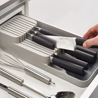 kitchen accessories tool plastic knife block holder forks spoons storage rack knife stand cabinet tray organizer kitchen gadgets