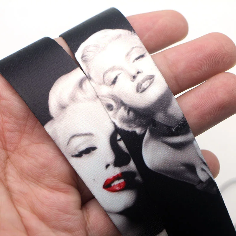 

Marilyn Monroe Audrey Hepburn Neck Strap Lanyards ID badge card holder keychain Mobile Phone Strap Gift Ribbon webbing necklace