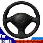 Чехол рулевого колеса автомобиля черная искусственная кожа для Honda S2000 2000-2008 Civic Si 2002-2004 Acura RSX Type-S 2005 запчасти