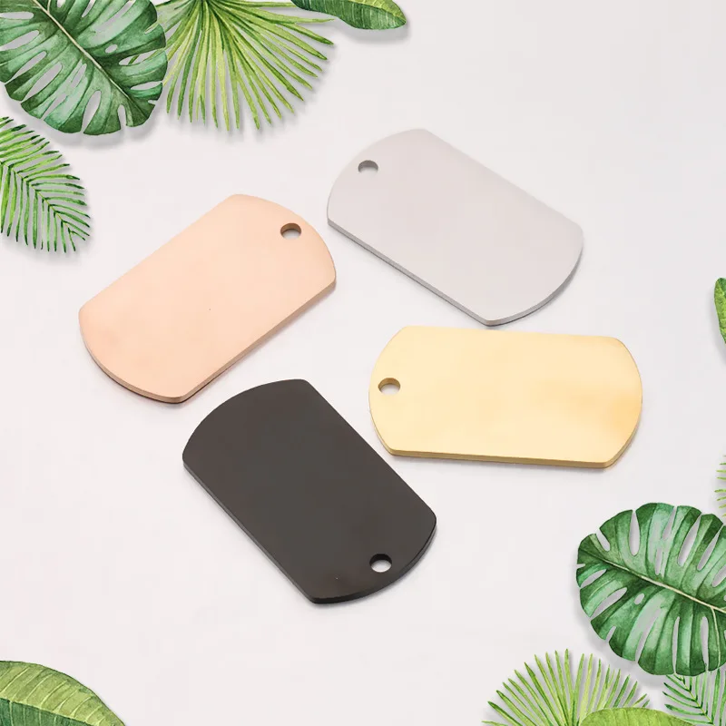 

100% нержавеющая сталь Военная пластина воротник собачья бирка кулон пустой DIY брелок кулон аксессуары