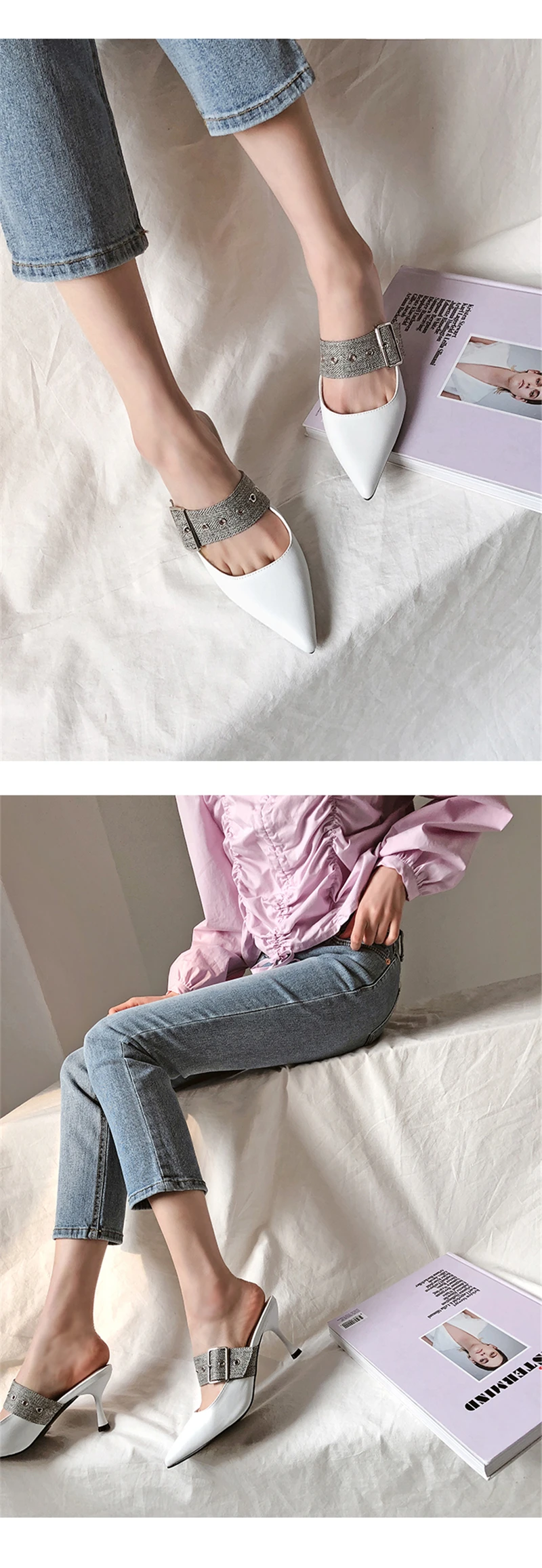 Spring new women's pointed heel shoes
