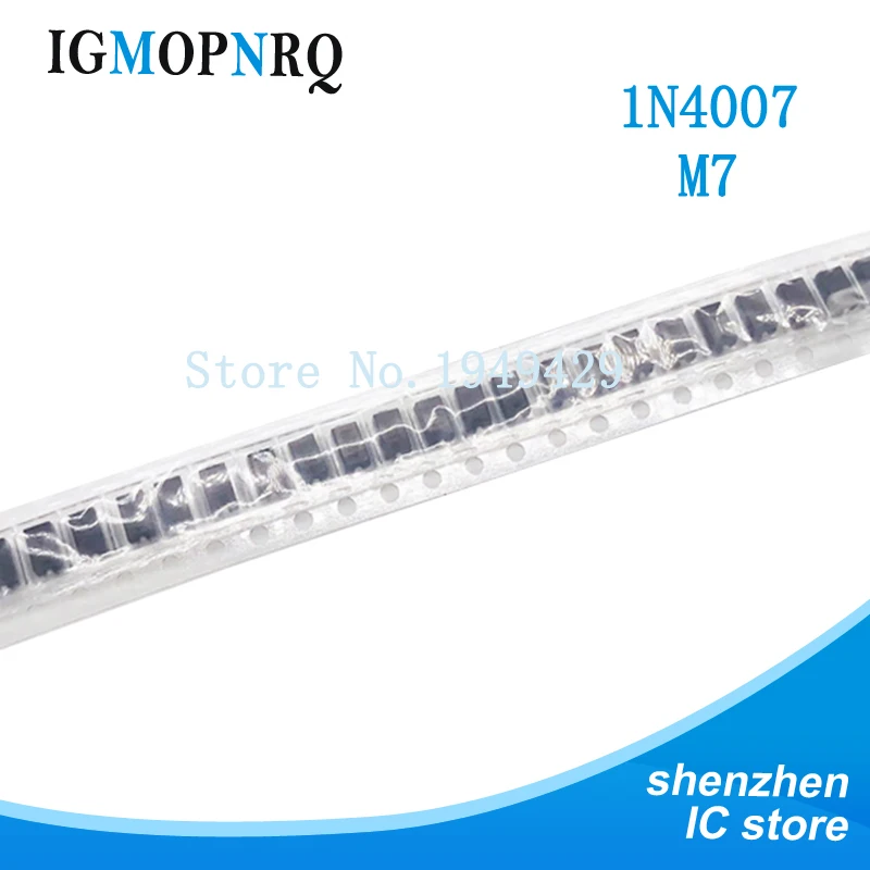 100 шт. M1 1N4001 M4 1N4004 M5 1N4005 M7 1N4007 SMA RS1M FR107 RS2M FR207 US1M HER107 UF4007 SF14 ES1D SF18 ES1J DO-214AC |