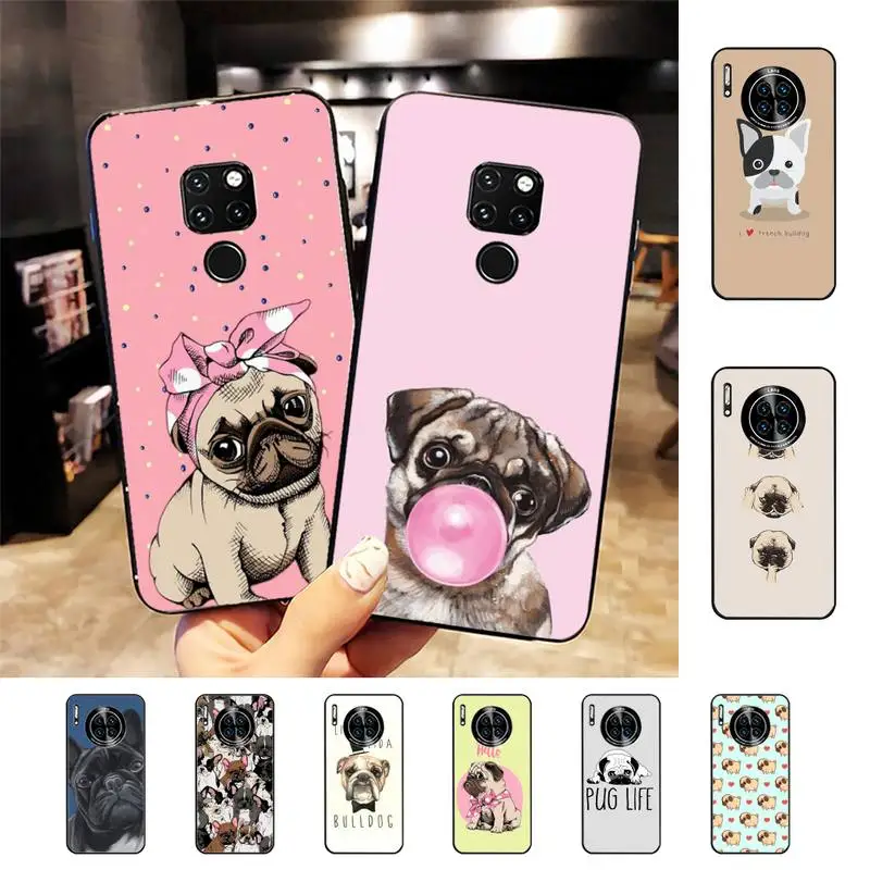 

Cute Pug French Bulldog Phone Case For Huawei Nova3I 3E mate20lite 20Pro 10lite Luxury funda case