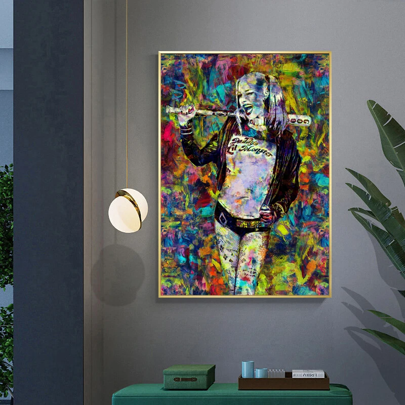 Абстрактный граффити художественный портрет холст живопись куадросы плакаты