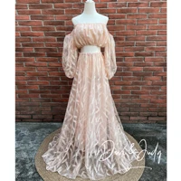 donjudy top and skirt set gowns maternity photography dress maternity photo shoot dress baby shower gowns for photoshoot 2022