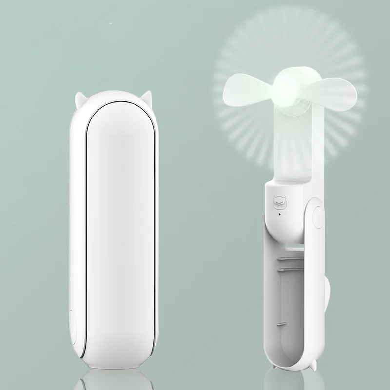 

1pc Mini Fan Portable Fan Silent Foldable Usb Rechargeable Fan with Power Bank for Home Travel