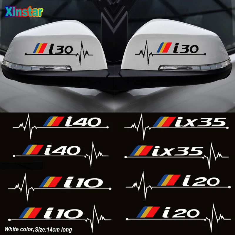 

2pcs Reflective car rearview mirrow sticker For Hyundai i10 i20 i30 i40 ix35 car Accessories