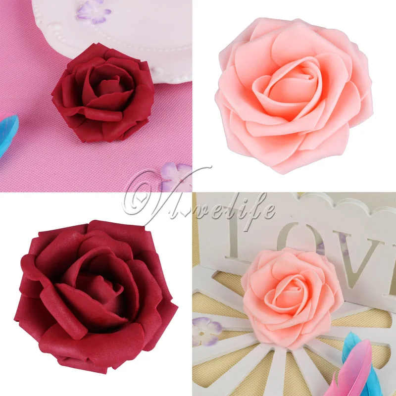 Мини 7 см искусственные головки цветов PE поролоновые роз Свадебный домашний