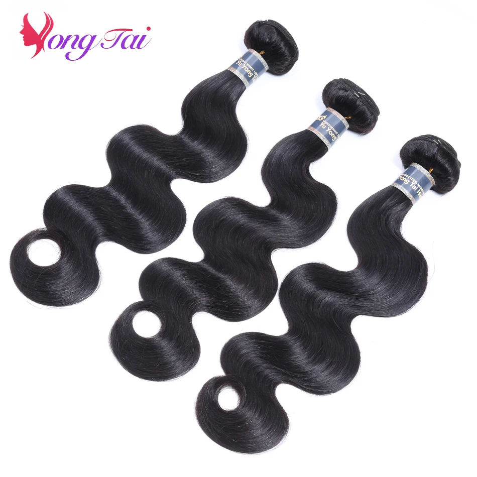 Yuyongtai Волнистые волосы Body Wave Наращивание человеческих волос Перуанские реми-волосы Натуральный цвет Машинное двойное плетение 3 пачки предложений.