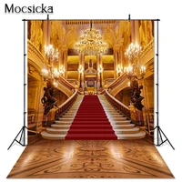 mocsicka red carpet stairs photography backdrop beauty beast party luxurious opera castle light palace portrait photo background