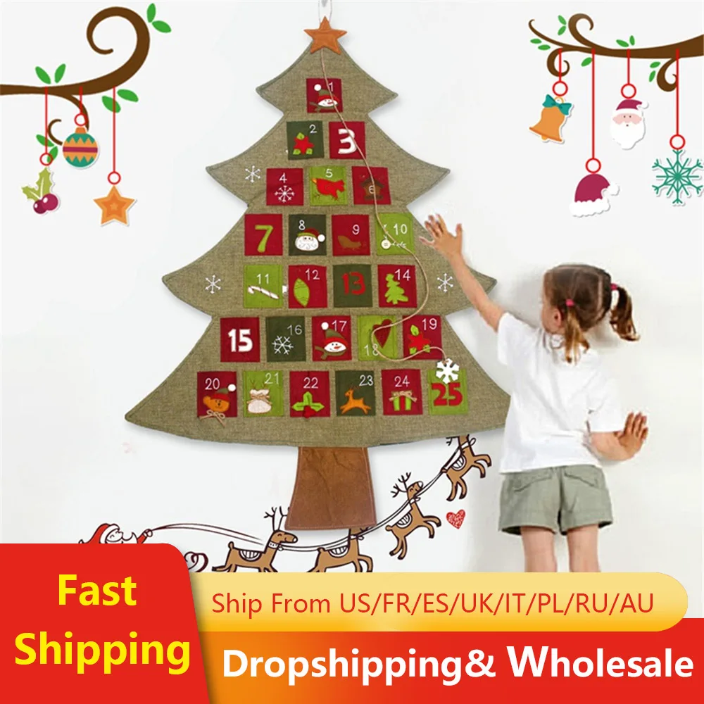 Рождественский календарь с навесом подвесной фетровый обратным отсчетом на
