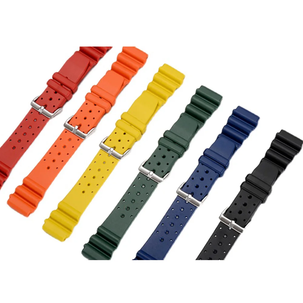 

Retangula Rdunae 20/22MM Width Soft Rubber Diving Watch Strap Sporty Universal Flat Watch Band