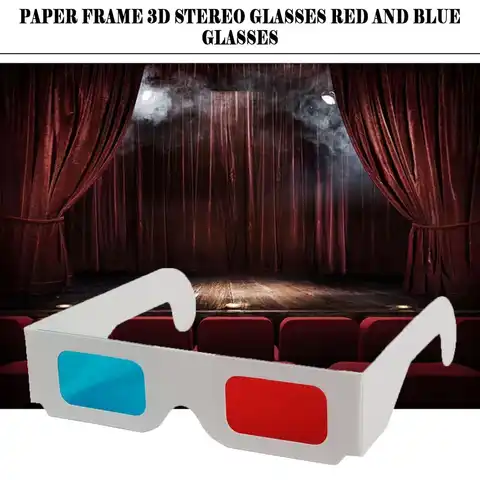 50 шт./100 шт./10 шт./лот универсальные бумажные 3D очки Anaglyph бумажные 3D очки для просмотра Anaglyph красные/синие 3D стекло для видеокарты