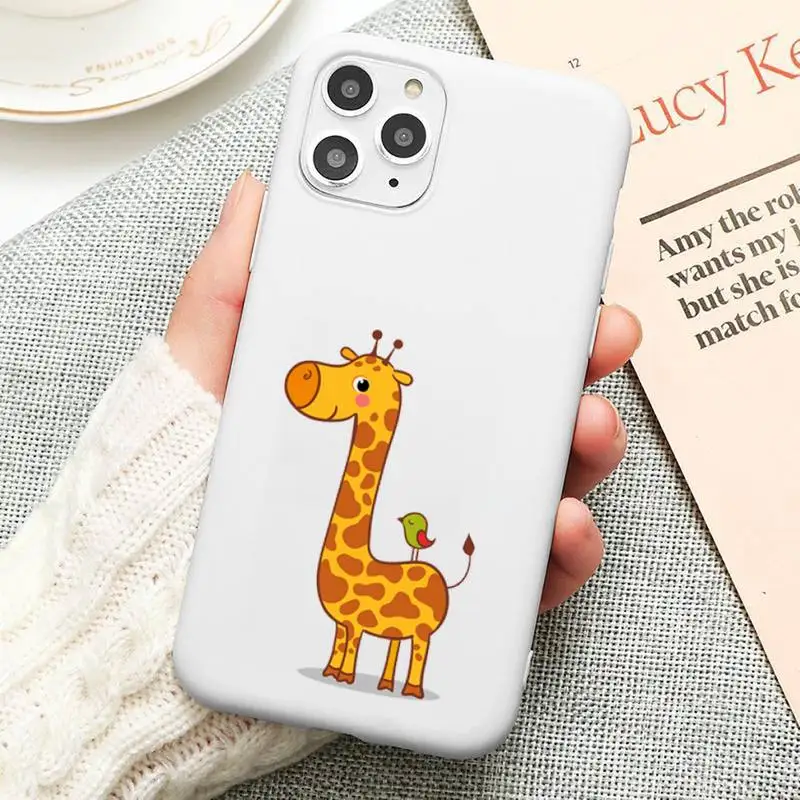 

giraffe lovely animal Phone Case Candy Color for iPhone 6 6S 7 8 11 12 XS X SE 2020 XR mini pro Plus MAX funda
