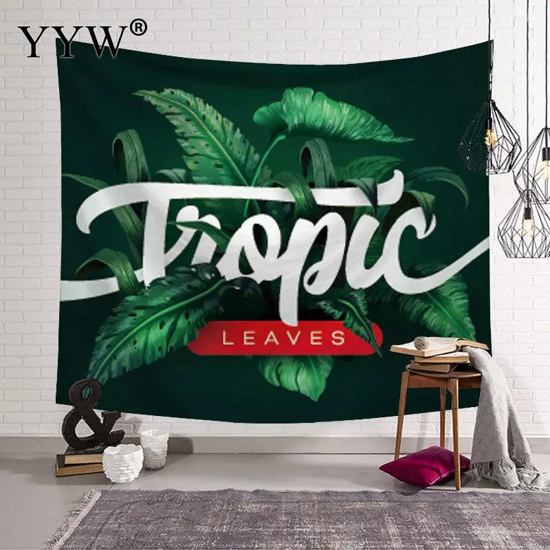 Nordic Wall Tapestry Background Cloth Decor Polyester Antifouling Macrame Curtain Tapestries Green Plant Carpet | Дом и сад