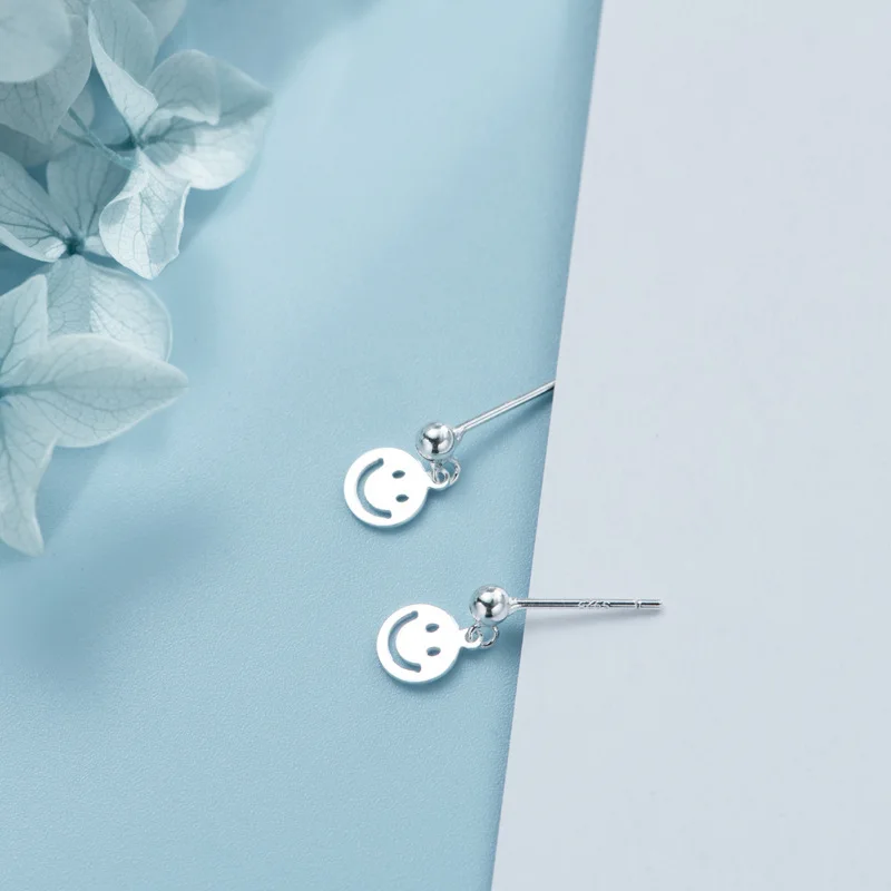 Silver Ear Nail Woman Han Edition Sweet Clean Smiling Face Lovely Sunshine ins Jewelry | Украшения и аксессуары