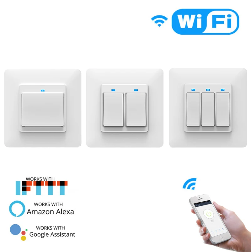 Wi-Fi умный переключатель Домашний Светильник кнопочный переключатель умный жизнь приложение дистанционное управление работает с Alexa Google Home для голосового управления