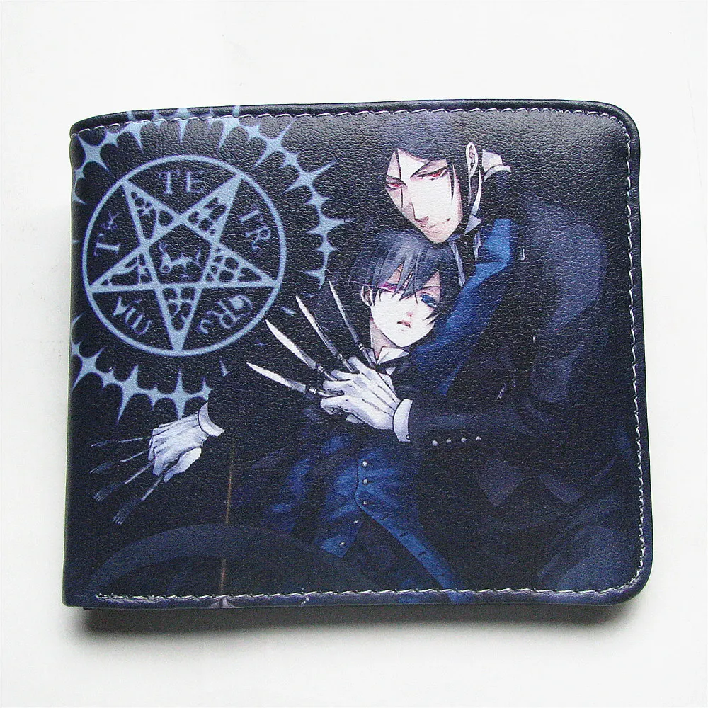 

Black Butler Anime Short Wallet Sebastian Michaelis and Ciel Phantomhive Bifold Wallet Coin Purse Gift