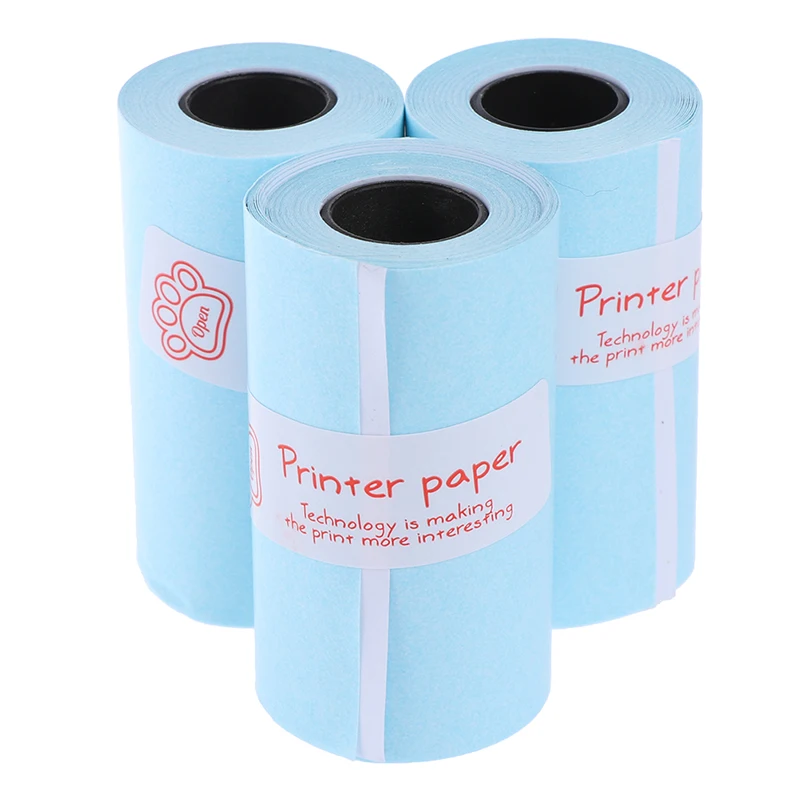 

3Rolls Printable Sticker Paper Roll Direct Thermal Paper Self-adhesive 57*30mm