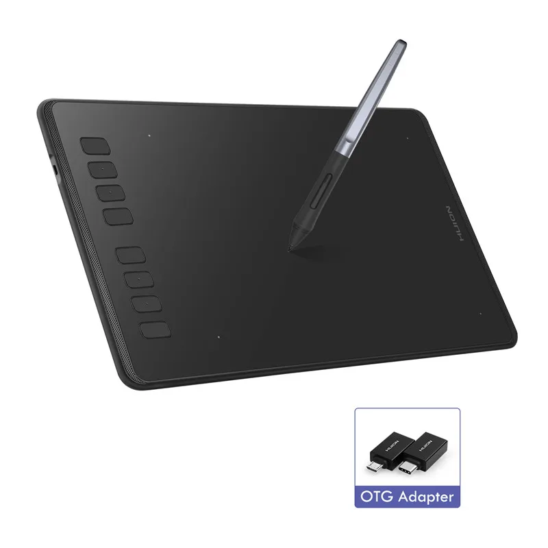 HUION H950P без аккумулятора графический планшет для рисования поддержка наклона цифровая ручка планшет с 8192 уровнями давления с адаптером OTG подарок