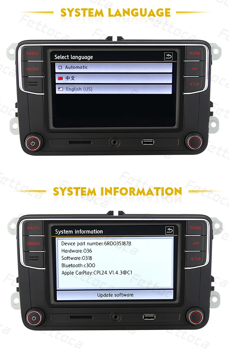 RCD330 Carplay 187B MIB 6,5 дюймовый автомобильный радиоприемник 1 ГБ ОЗУ Carplay зеркальное соединение для Golf 5 Jetta MK5 MK6 CC Skoda Passat B6 B7 Polo