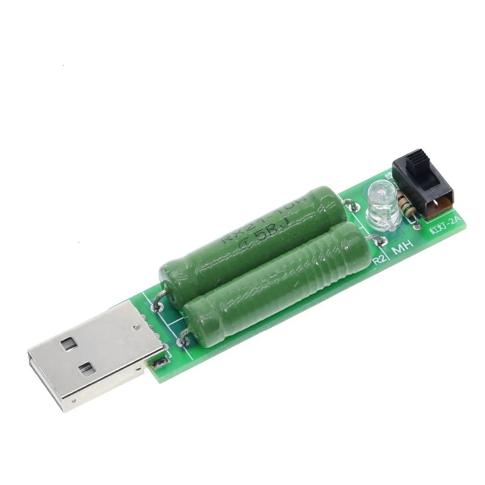 1 шт./лот USB порт мини разряд нагрузочный резистор цифровой измеритель напряжения тока тестер 2A/1A с переключателем 1A зеленый светодиод/2A красный светодиод