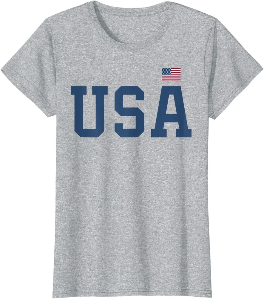 

Shirt Women Kawaii Summer Tops T-shirt Graphic Tees Fashion USA T Shirt Women Men Patriotic American Flag 4th of July T-Shirt