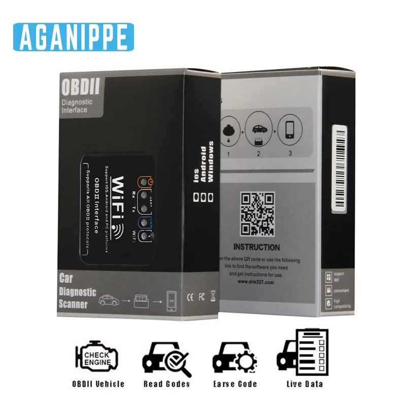 Elm 327 Wi Fi V1.5 OBD2 инструмент диагностики автомобиля Eml327 ODB2 сканер elm327 Wifi OBD 2 Авто