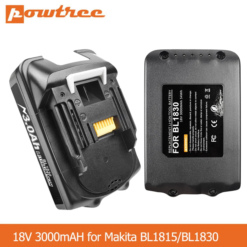 

3000mAH Battery for Makita 18V Lithium ion Rechargeable Replacement for Makita BL1850 BL1830 BL1860 LXT400 Cordless Drills
