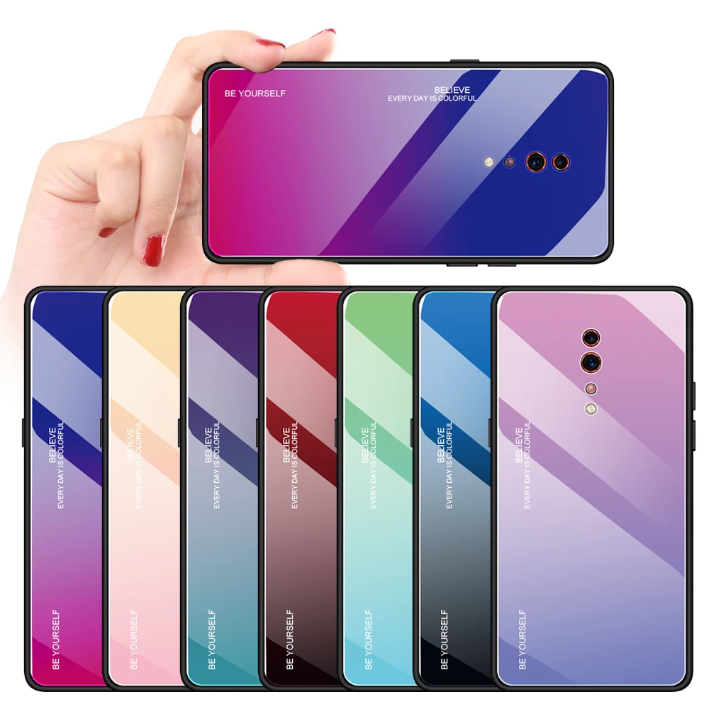 Градиент облегающий чехол для Oppo F11 R17 R19 K1 R15X Realme 3 Pro найти X Молодежные Рено Z 10X