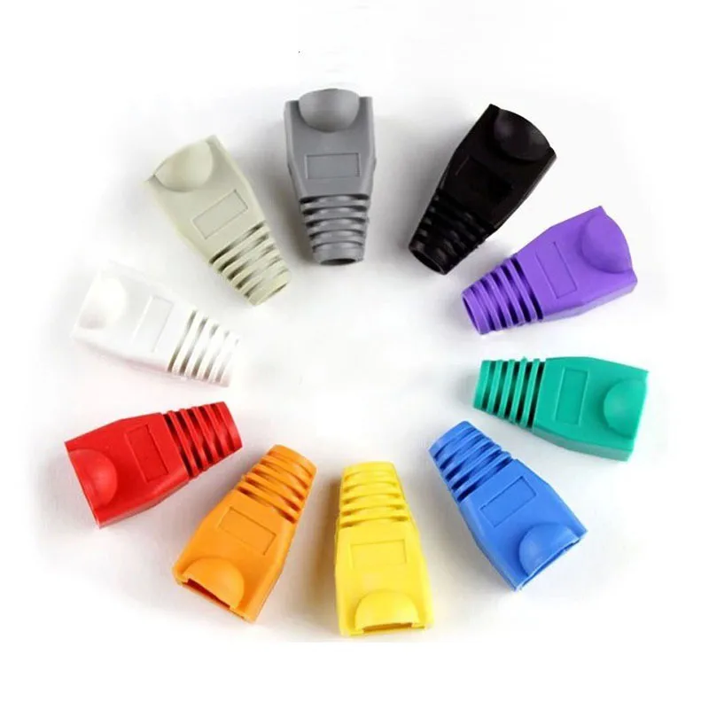 

100Pcs RJ45 CAT6 CAT5e Adapter Cap Ethernet Network Cable Connector Plugs Cover RJ45 Cap Cat5 CAT6 Protective Sleeve