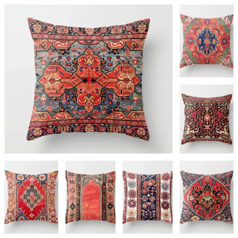 

European and American Retro Ethnic Style Pillow Cover 16x16in 18x18in 20x20in 24x24in Moroccan Ethnic Pillowcase