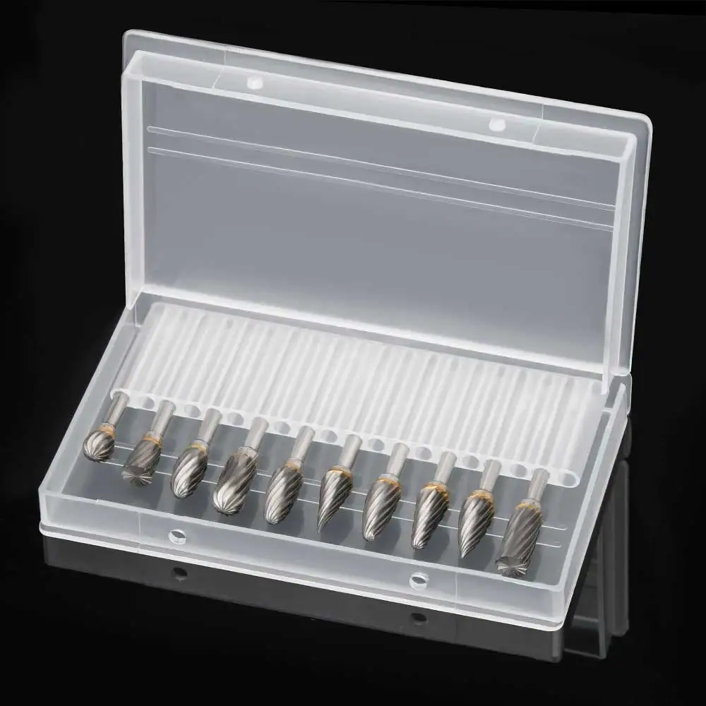 

10pcs Tungsten Carbide Burr Set 1/8 Inch Shank Dremel Router Bit Rotary Burr Tool for Metal Engraving Polishing Grinding