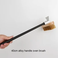2 in 1 pizza oven cleaning brush long handle kitchen oven cleaning brush with brass wire scraper for barbecue oven