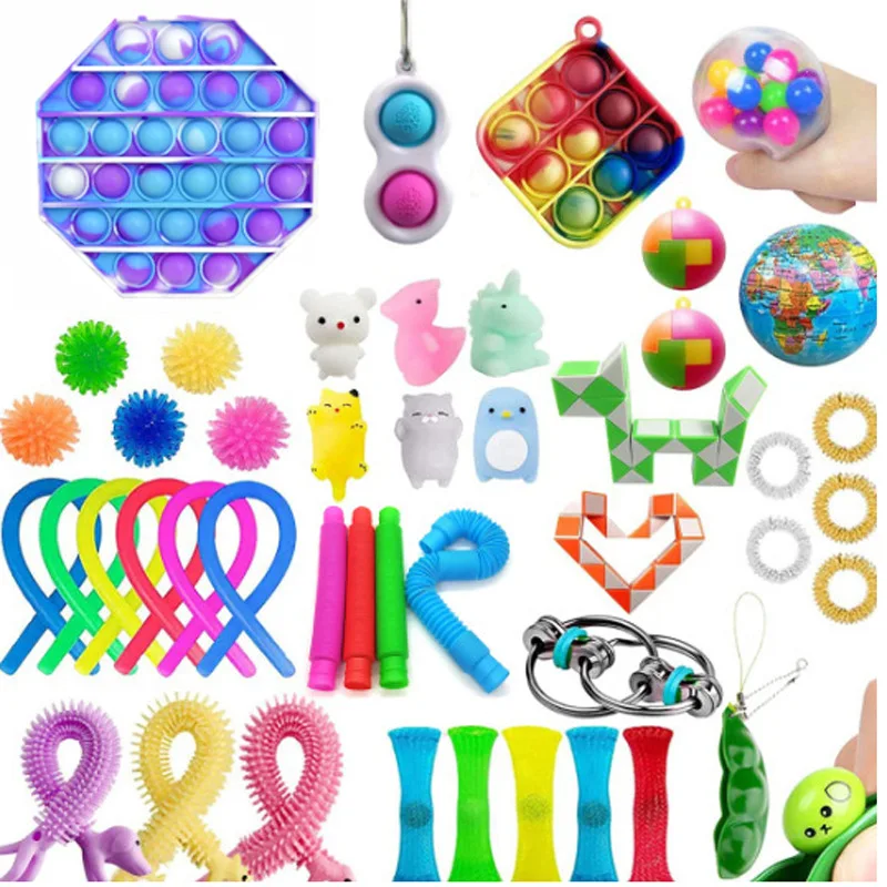

Игрушки антистрессовый набор эластичные струны подарочный набор для взрослых и детей сжимаемые сенсорные рельефные антистрессовые подарк...