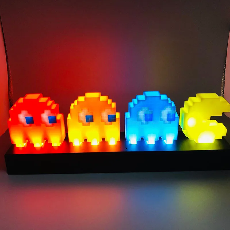 

Pixel Pac-Man Light Decor USB/Battery Powered Sound Control Music Rhythm Color Changing Table Lamp Night Light Gift