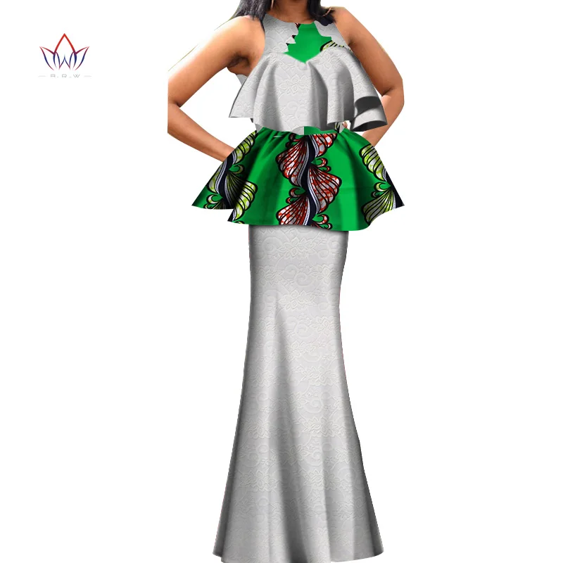 Лето 2020 комплект из топа и юбки для африканской женщины восковое Платье с принтом