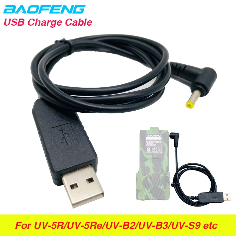 Baofeng USB зарядное устройство зарядный кабель для иди и болтай Walkie Talkie “иди и UV-5R UV-5re UV-82 BL-5L 3800 мА/ч, литий-ионным Батарея двухстороннее радио