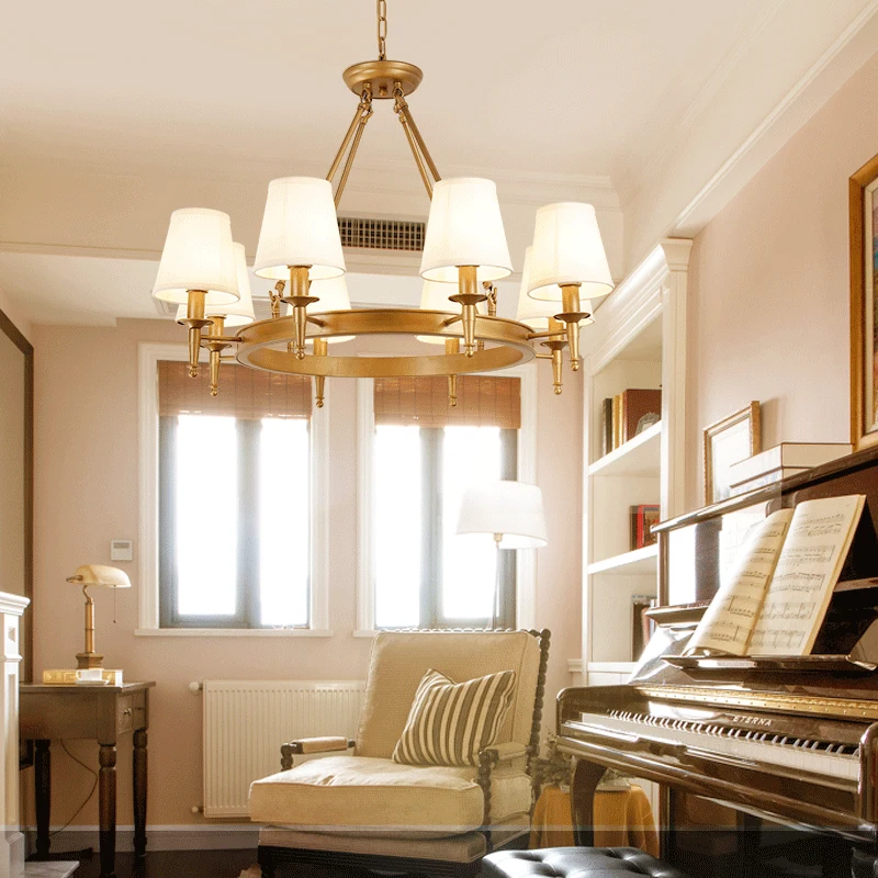 Люстры латунные современные подвесные светильники античное золото промышленные