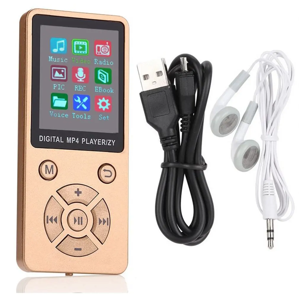 

T1 Wireless Lightweight MP3 MP4 Music Player With Screen Ultra-thin Portable Mini Player Adjustable Mode Button Type