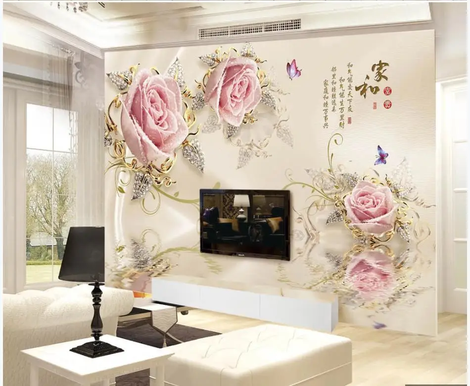 Пользовательские фото обои для стен 3 d фрески современные Розы Цветы Фрески