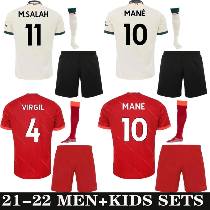 2022 New Liverpooles jersey home away soccer Men football jersey 21 22 Virgil Salah Mané soccer adult