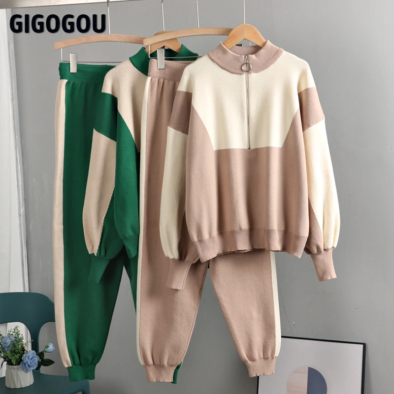 Женский спортивный костюм GIGOGOU трикотажный комплект из 2 предметов с